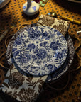 Melamine Chinoiserie Garden Bleu Salad/Dessert Plate 8", Set of 4