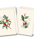 Christmas Holly Assortment Notecards with Matching Envelopes - Set of 8