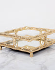 Gold Bamboo Cocktail Napkin Tray