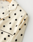 Chic Dot Delight Viscose Pajama Set – Luxe Comfort for Women: L