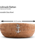 Anchor Hand Woven Wicker Natural Rattan Serving Bowl