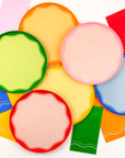Pink Color Block Dinner Paper Plates