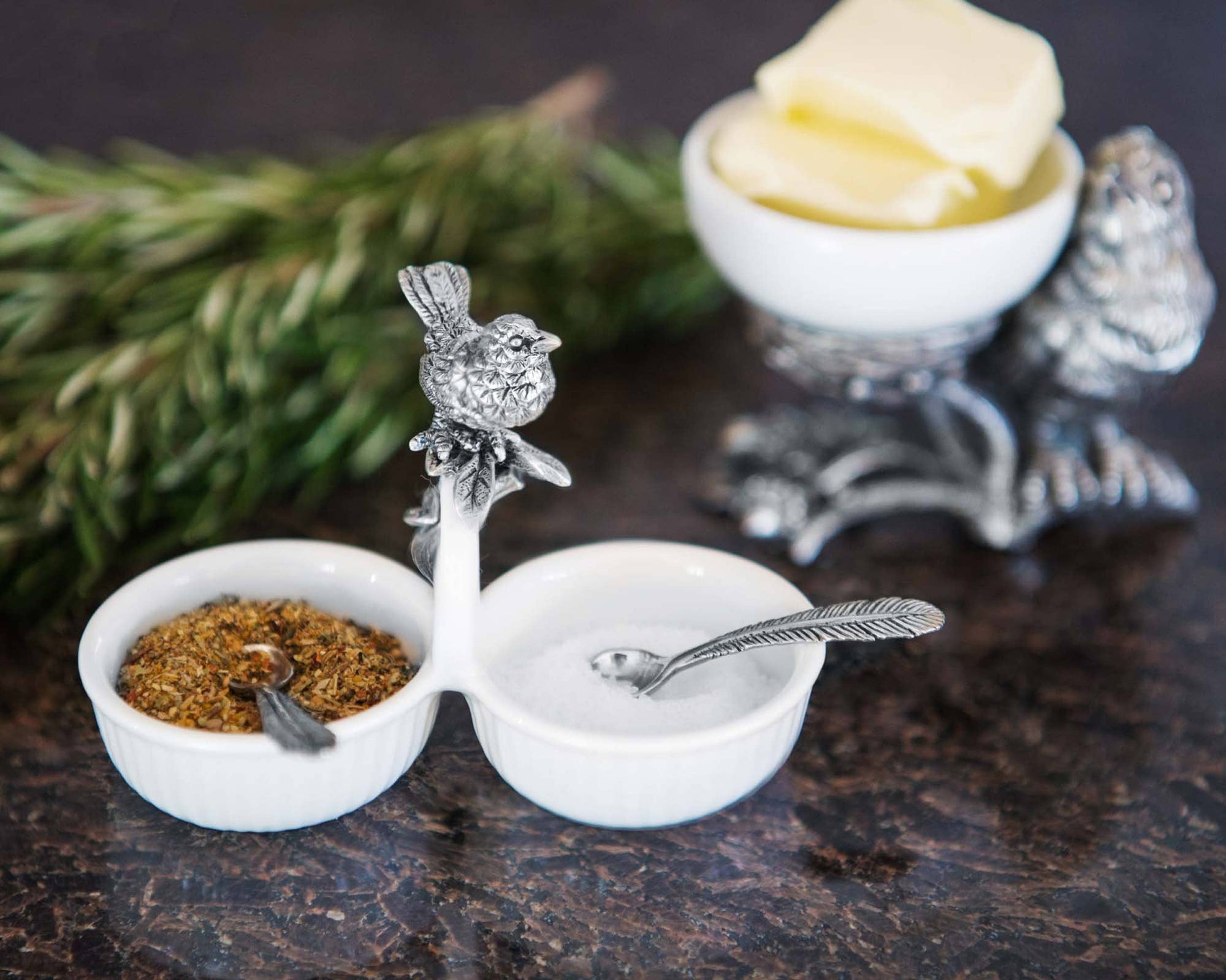 Song Bird Dbl Salt Cellar