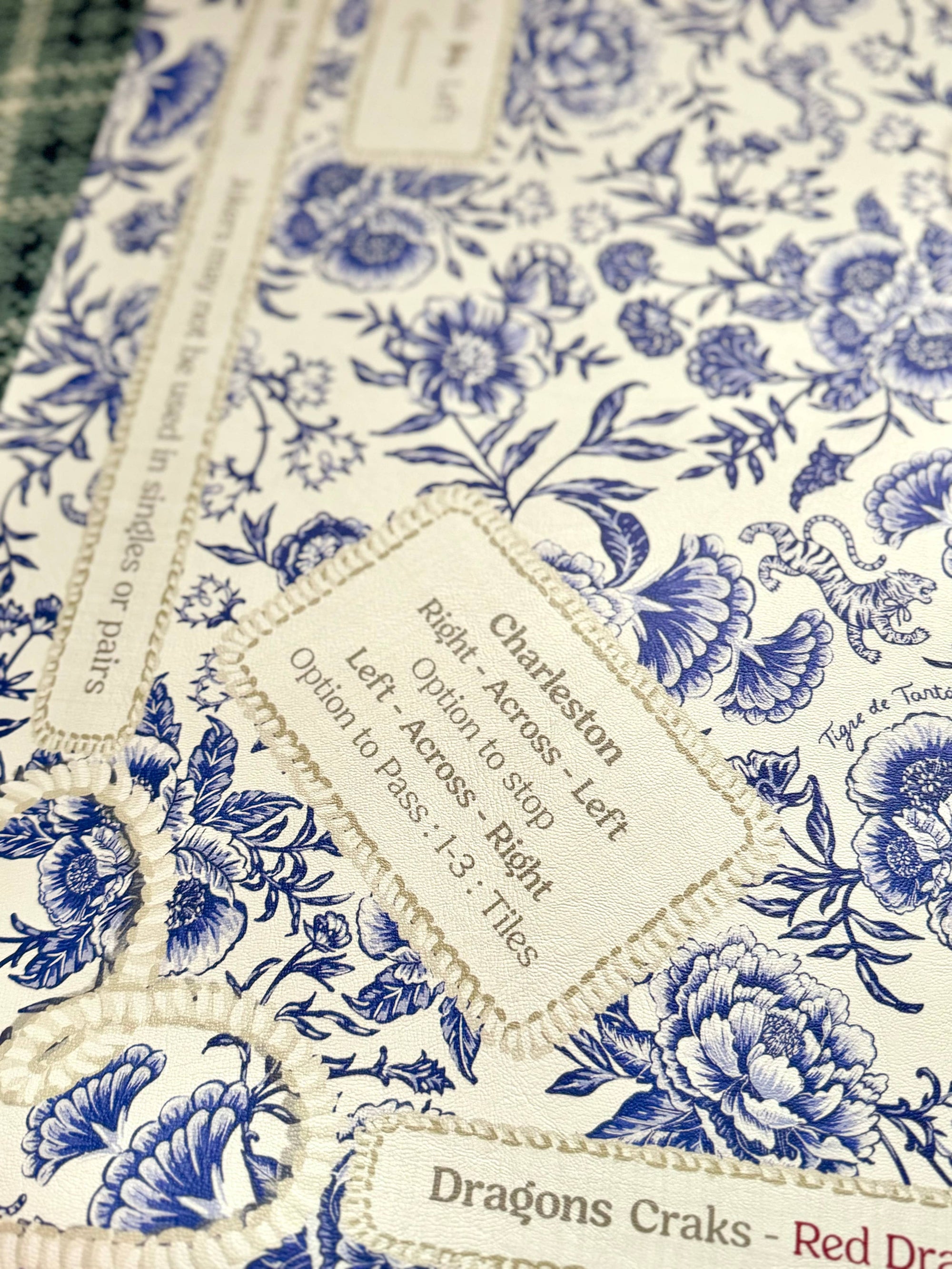 Chinoiserie Blue Mahjong Mat
