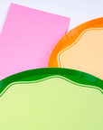 Orange Color Block Dinner Paper Plates