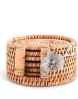 Orchid Hand Woven Wicker Rattan Coaster Set - 6 Coasters