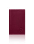 Italian Handmade Leather Passport and Card Holde, Red Plum