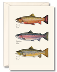 Trout Trio Notecards with Matching Envelopes - Set of 8