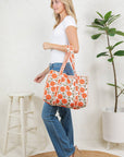 Orange Poppy Quilted Tote Bag