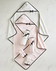Blush Hooded Towel with Bow