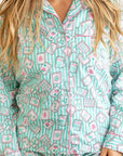Mahjong Stripe Pajama Pants Set