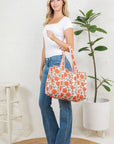 Orange Poppy Quilted Tote Bag