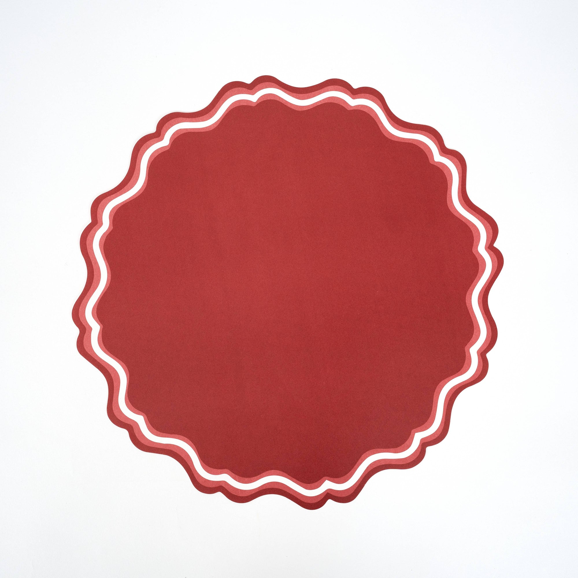Red Fancy Scallop Paper Placemat