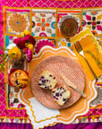 Orange Wavy Scallop Paper Placemats