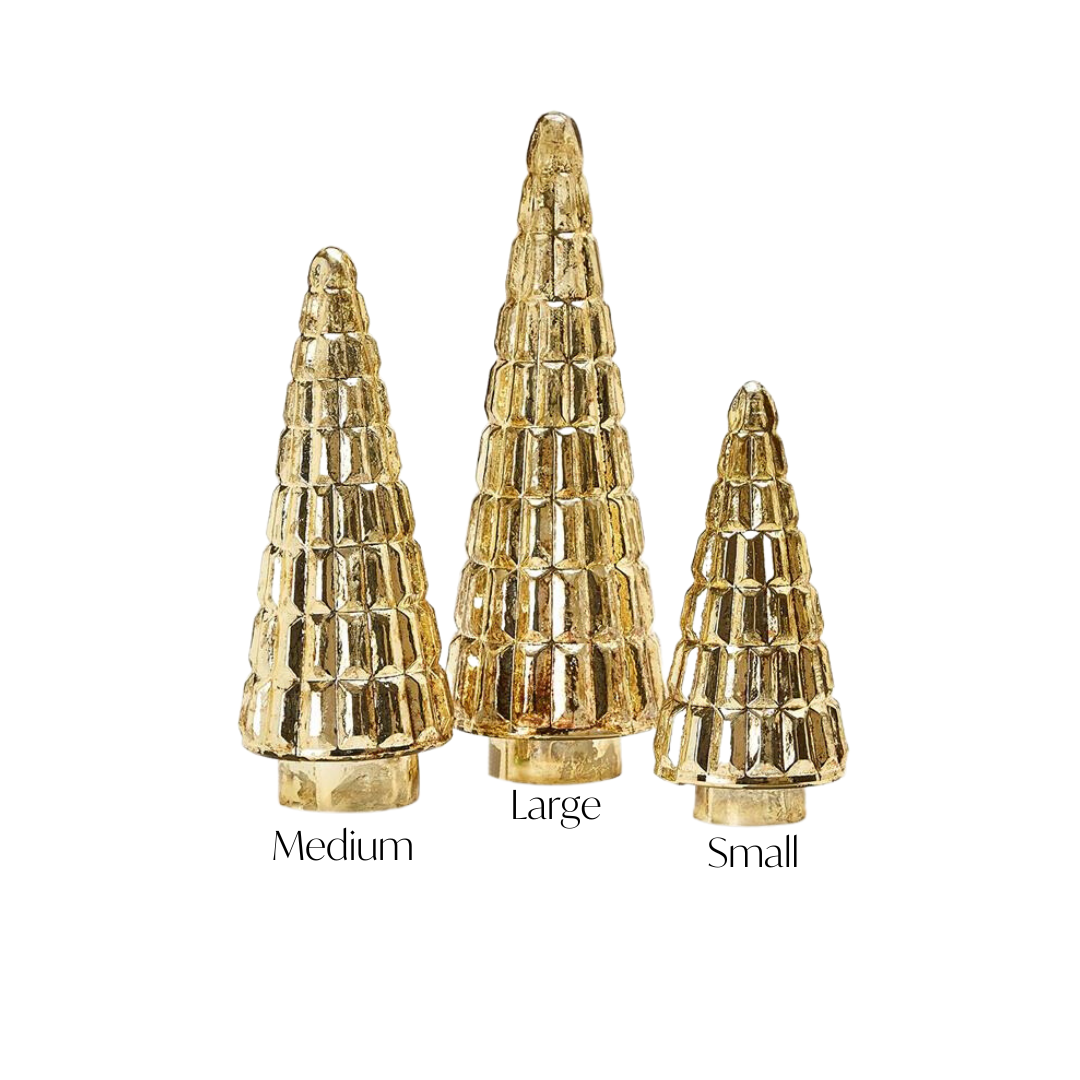 Antiqued Gold Mercury Finish Glass Tree