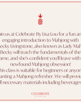 Evening Beginner Mahjong | August 26