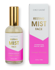 Chez Gagne Resting Mist Face product with bottle and packaging on a white background