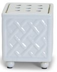 Faux Bamboo Square Flower Arranger on white background