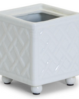 Picture of a Faux Bamboo Square Flower Arranger on a white background