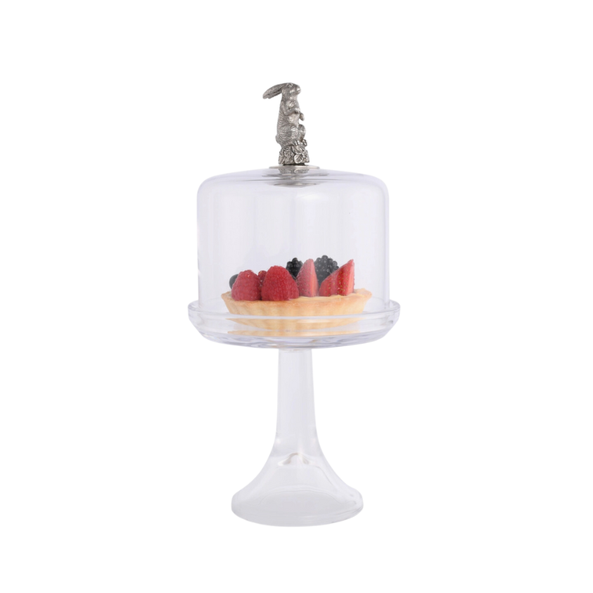 Bunny Glass Covered Cake / Dessert Stand