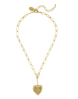 Jerusalem Cross Heart Locket Necklace