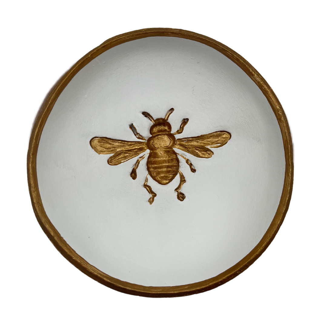 Large Bee Blessing Bowl in White
