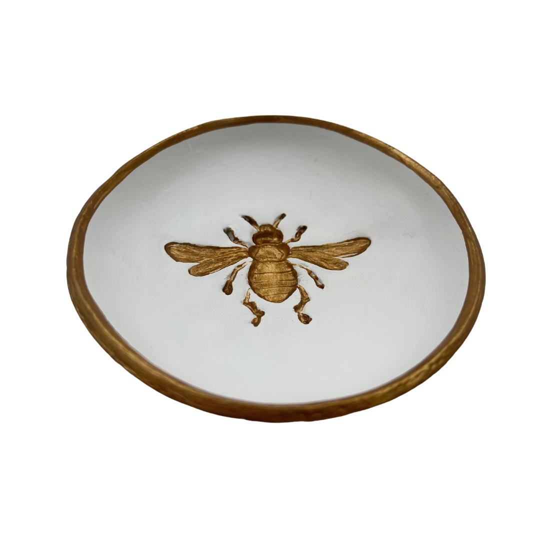 Large Bee Blessing Bowl in White