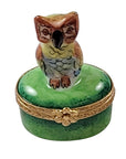 Small Owl on Green Oval Box