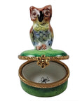 Small Owl on Green Oval Box