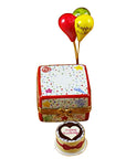Birthday Cake with Balloons & Confetti Box