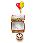 Birthday Cake with Balloons & Confetti Box