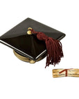 Black Graduation Cap with Removable Diploma Box