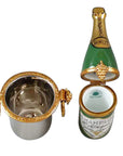 Champagne Bottle in Silver Bucket Box