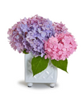 Faux Bamboo Square Flower Arranger