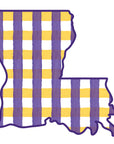 Plaid Louisiana (Purple & Gold)- Door Hanger