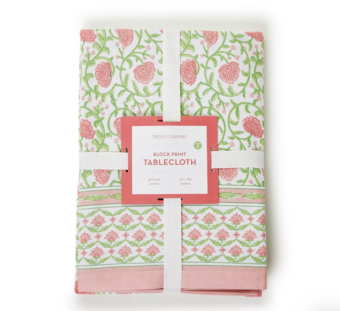 Floral Block Print Table Cloth