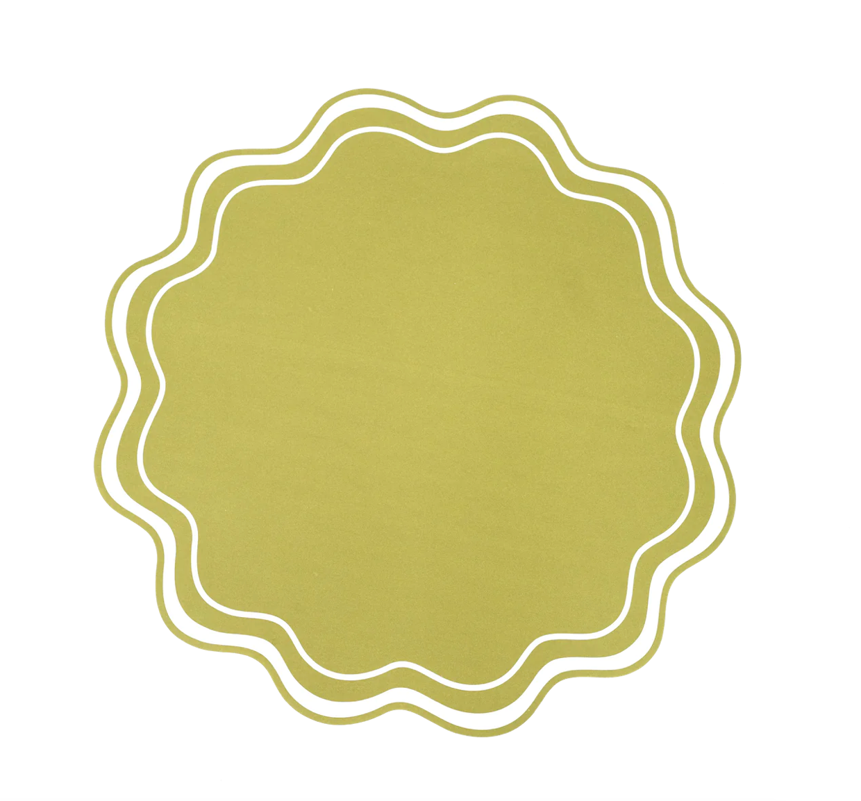 Green Wavy Scallop Paper Placemats