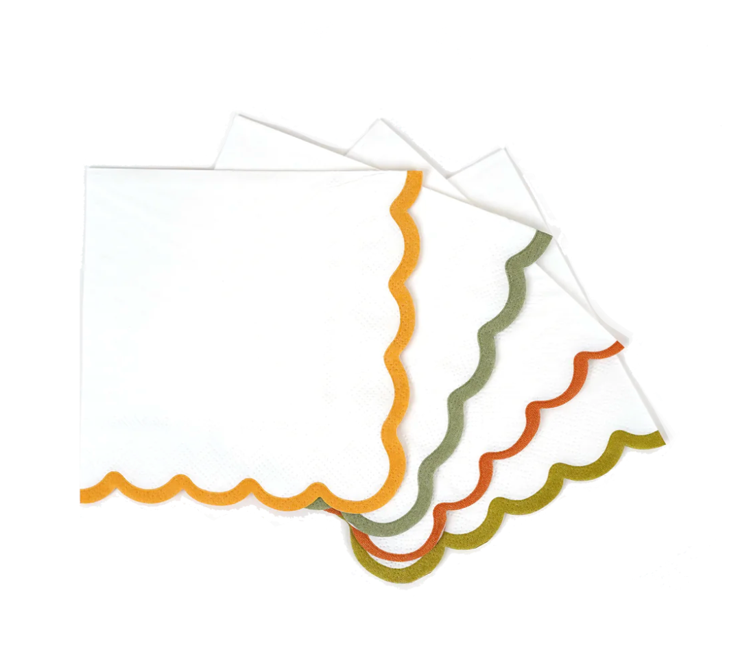 Scallop Paper Cocktail Napkins