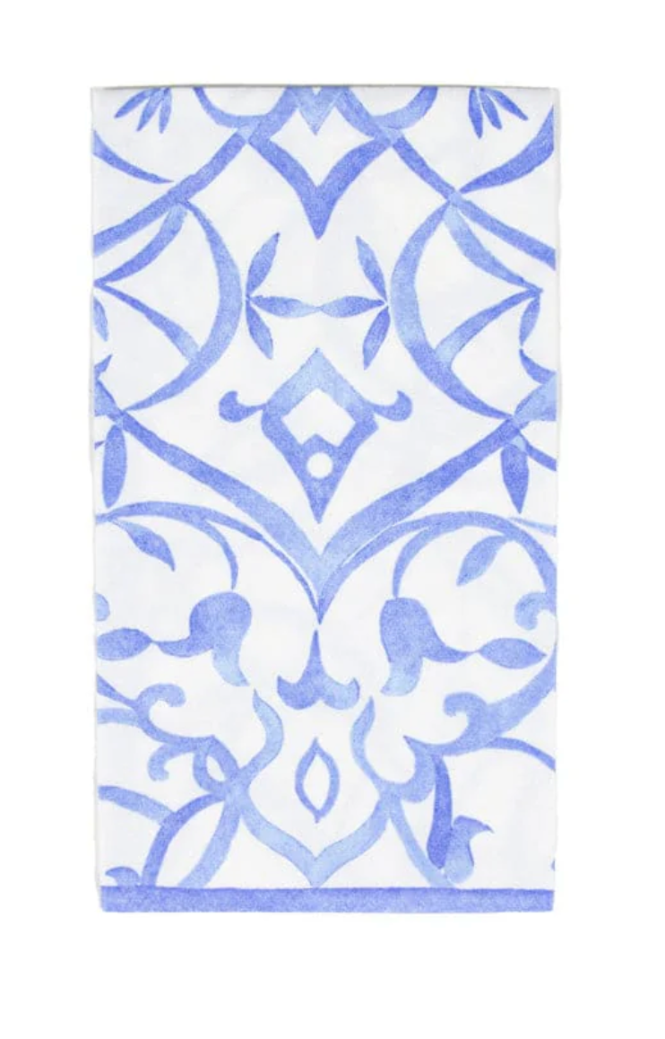 Algarve Ceramic Blue Paper Linen Guest Towel Napkins