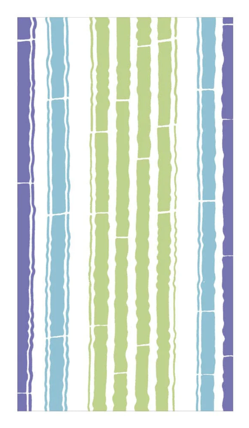 Bamboo Stripe Guest Towel Napkins in Blue & Green