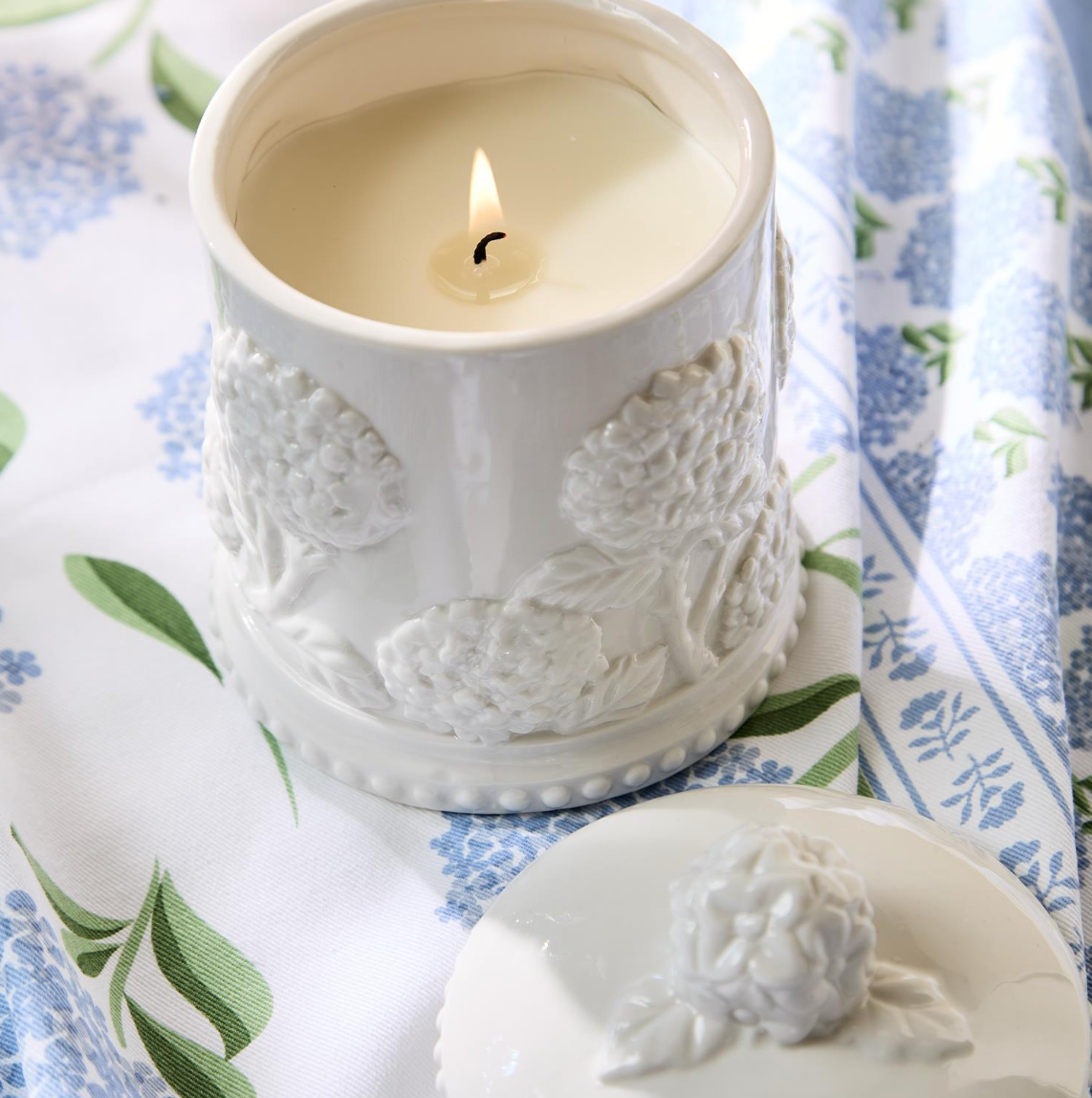 Hydrangea Fresh Bloom Candle Gift Box