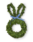 Preserved Natural Boxwood Leaves Hand-Crafted Bunny Wreath