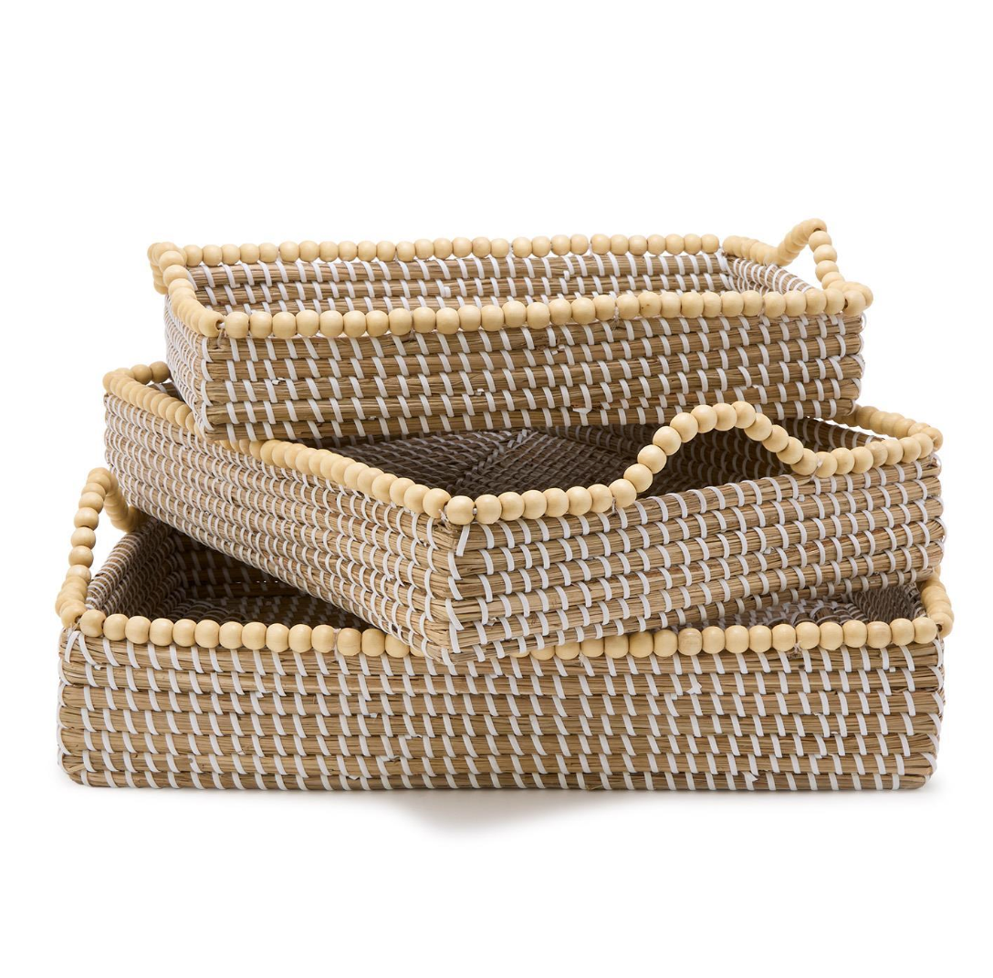 Natural Seagrass Decorative Rectangle Tray