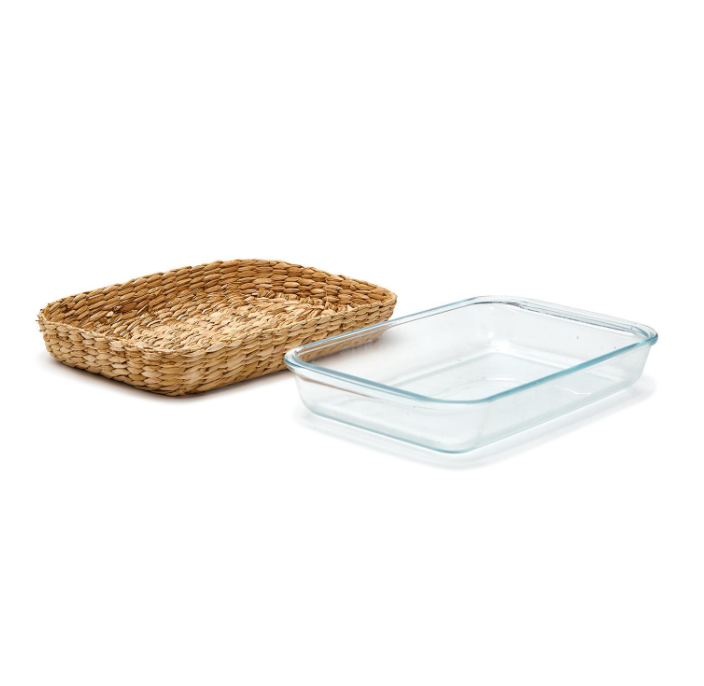 Glass Baking Dish in Removable Basket