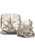 Silver Antler Candleholder & Glass Votive