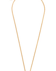 Gold necklace with a heart-shaped pendant on a white background