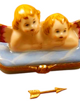 Two Angels on Blue Base with Removable Arrow