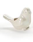 Iridescent Bird Cachepot / Planter, White