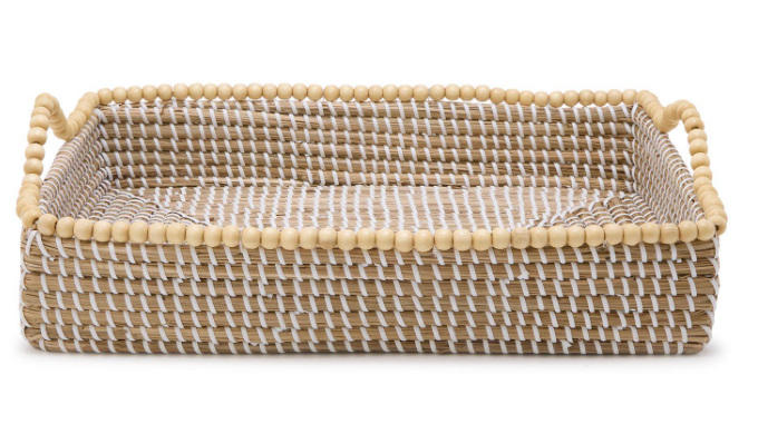 Natural Seagrass Decorative Rectangle Tray