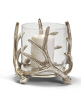 Silver Antler Candleholder & Glass Votive